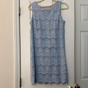 Jessica Light Blue Lace Shift Dress